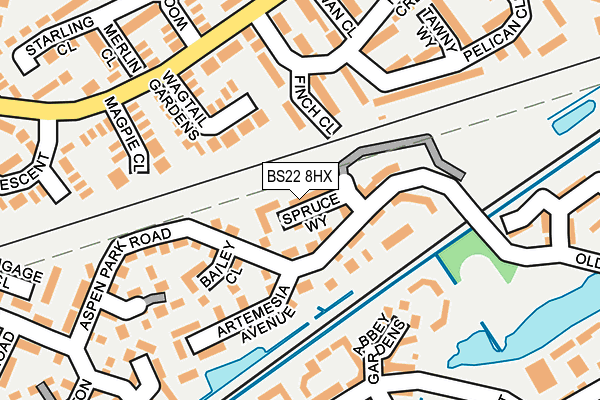 BS22 8HX map - OS OpenMap – Local (Ordnance Survey)