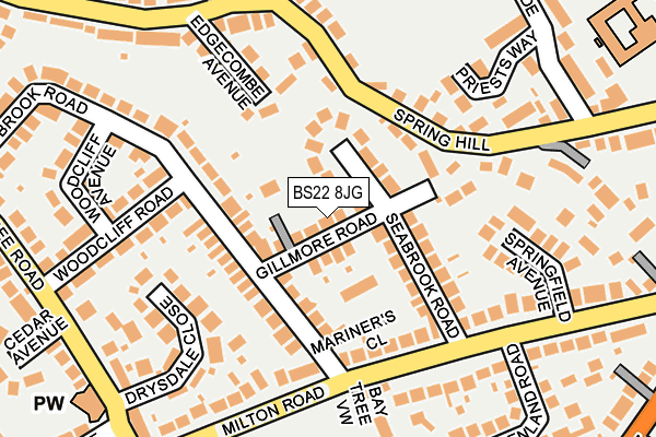 BS22 8JG map - OS OpenMap – Local (Ordnance Survey)