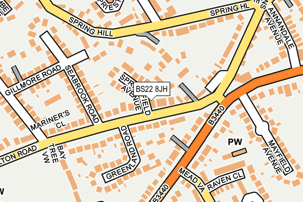 BS22 8JH map - OS OpenMap – Local (Ordnance Survey)