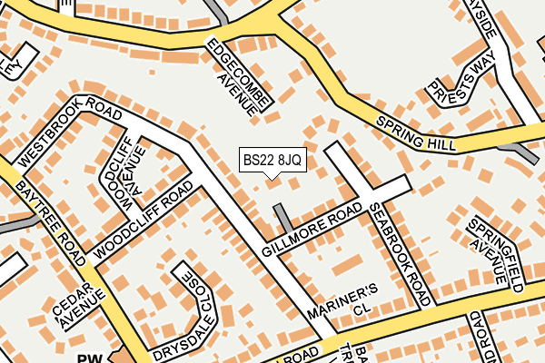 BS22 8JQ map - OS OpenMap – Local (Ordnance Survey)