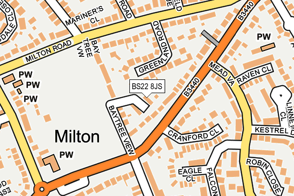 BS22 8JS map - OS OpenMap – Local (Ordnance Survey)