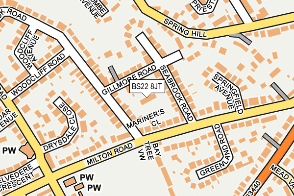 BS22 8JT map - OS OpenMap – Local (Ordnance Survey)