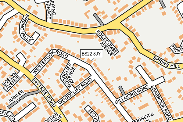 BS22 8JY map - OS OpenMap – Local (Ordnance Survey)