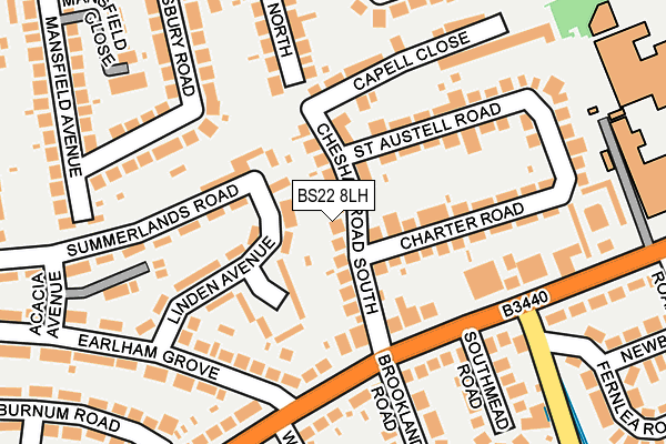 BS22 8LH map - OS OpenMap – Local (Ordnance Survey)