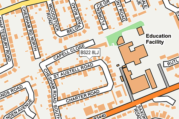 BS22 8LJ map - OS OpenMap – Local (Ordnance Survey)