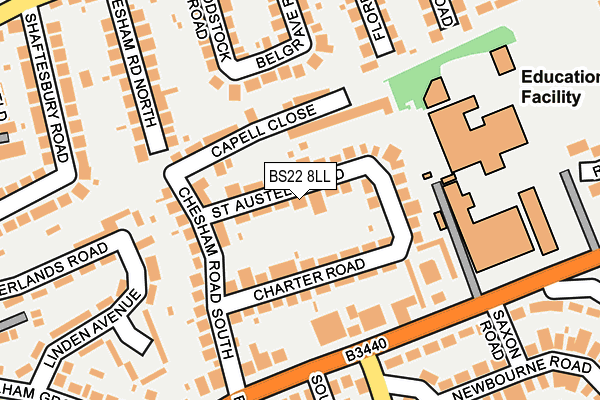 BS22 8LL map - OS OpenMap – Local (Ordnance Survey)