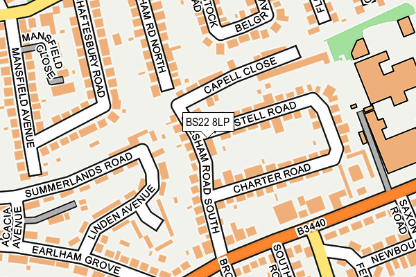 BS22 8LP map - OS OpenMap – Local (Ordnance Survey)