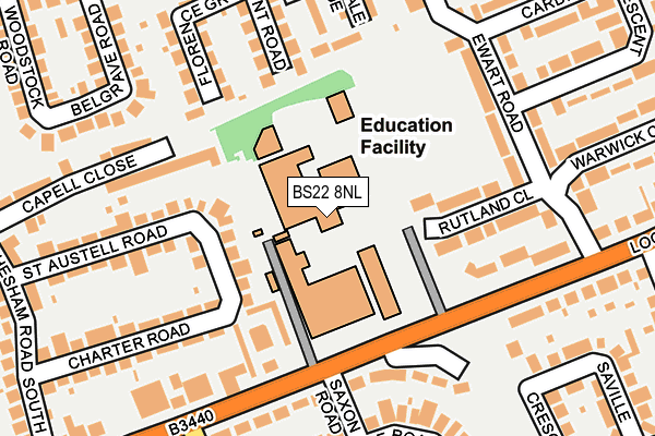 BS22 8NL map - OS OpenMap – Local (Ordnance Survey)