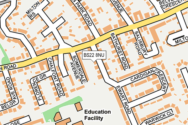 BS22 8NU map - OS OpenMap – Local (Ordnance Survey)