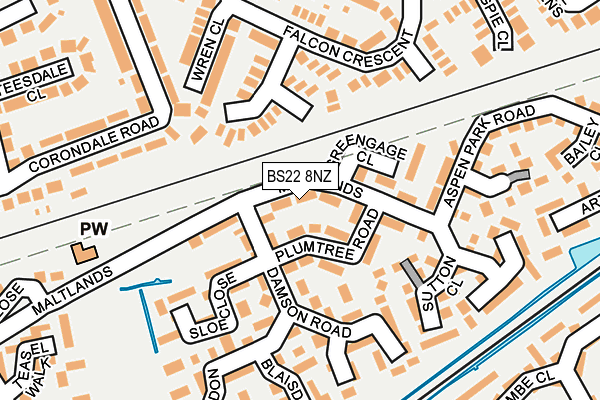 BS22 8NZ map - OS OpenMap – Local (Ordnance Survey)