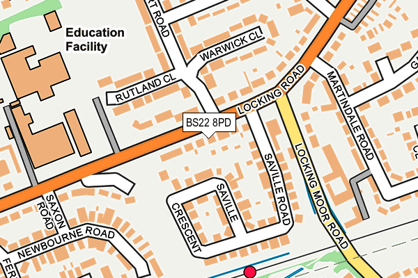 BS22 8PD map - OS OpenMap – Local (Ordnance Survey)