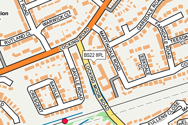 BS22 8PL map - OS OpenMap – Local (Ordnance Survey)