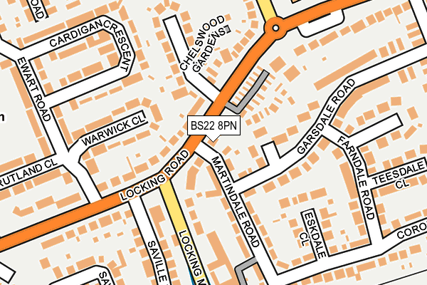 BS22 8PN map - OS OpenMap – Local (Ordnance Survey)