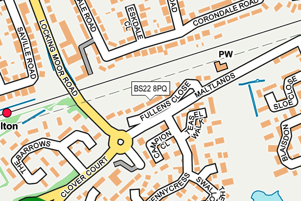 BS22 8PQ map - OS OpenMap – Local (Ordnance Survey)