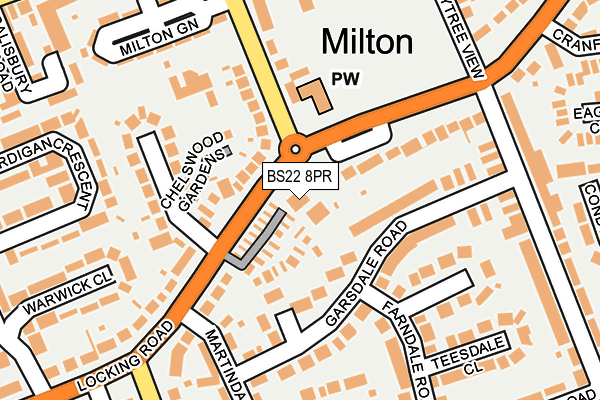 BS22 8PR map - OS OpenMap – Local (Ordnance Survey)