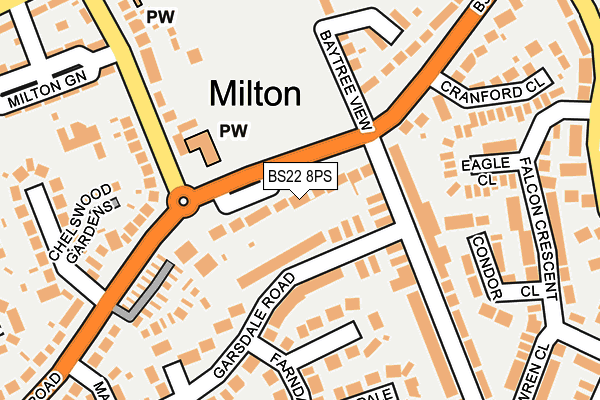 Map of BRISTOL & WESTON LTD at local scale