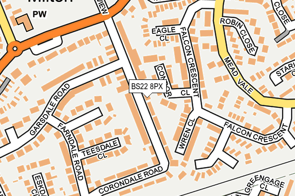 BS22 8PX map - OS OpenMap – Local (Ordnance Survey)