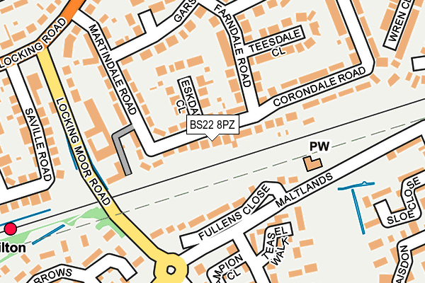 BS22 8PZ map - OS OpenMap – Local (Ordnance Survey)