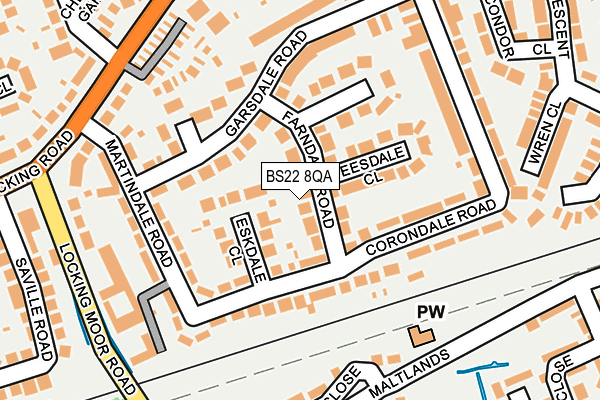 BS22 8QA map - OS OpenMap – Local (Ordnance Survey)