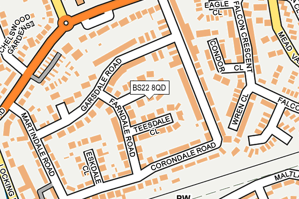 BS22 8QD map - OS OpenMap – Local (Ordnance Survey)