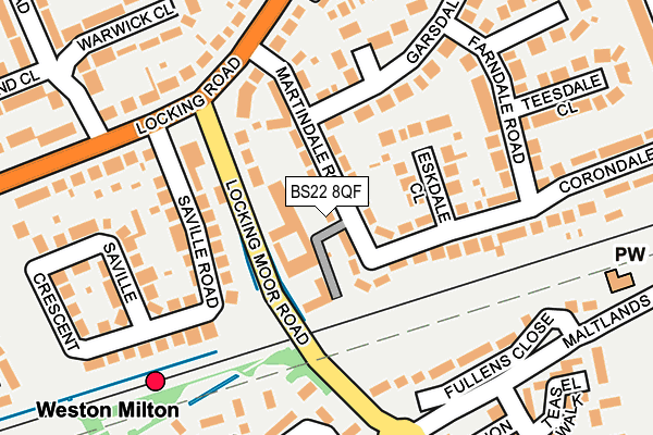 BS22 8QF map - OS OpenMap – Local (Ordnance Survey)