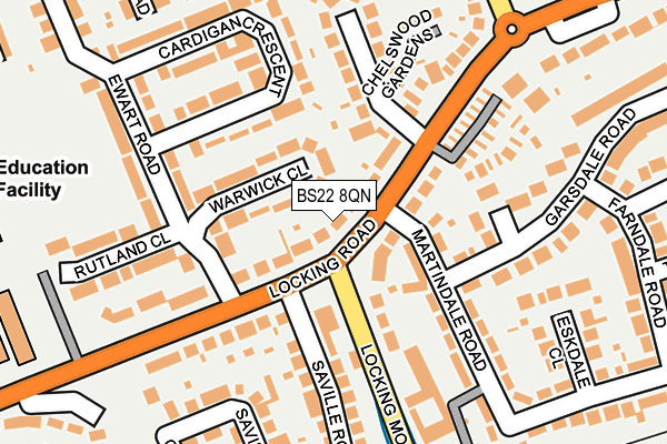 BS22 8QN map - OS OpenMap – Local (Ordnance Survey)