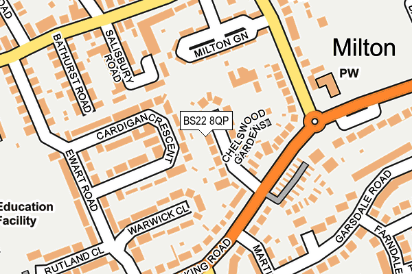 BS22 8QP map - OS OpenMap – Local (Ordnance Survey)