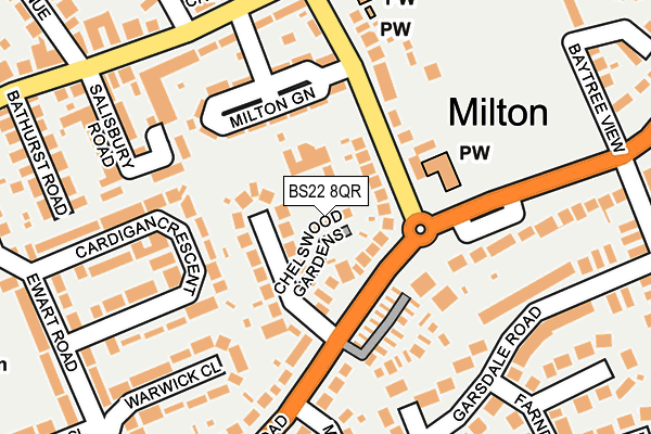 BS22 8QR map - OS OpenMap – Local (Ordnance Survey)