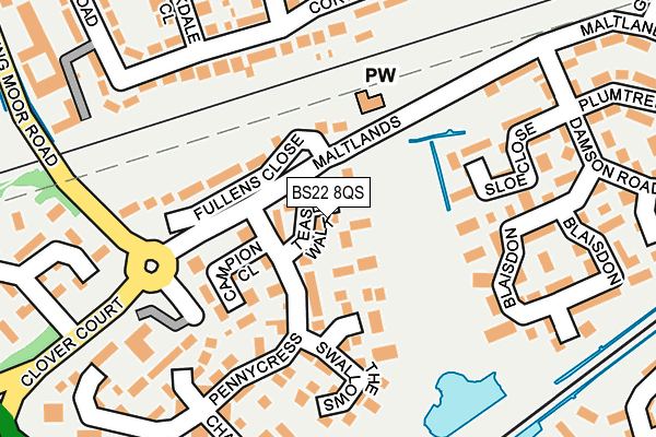 BS22 8QS map - OS OpenMap – Local (Ordnance Survey)