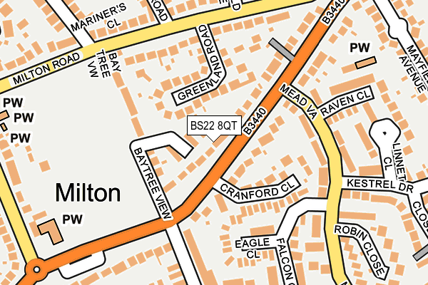 BS22 8QT map - OS OpenMap – Local (Ordnance Survey)