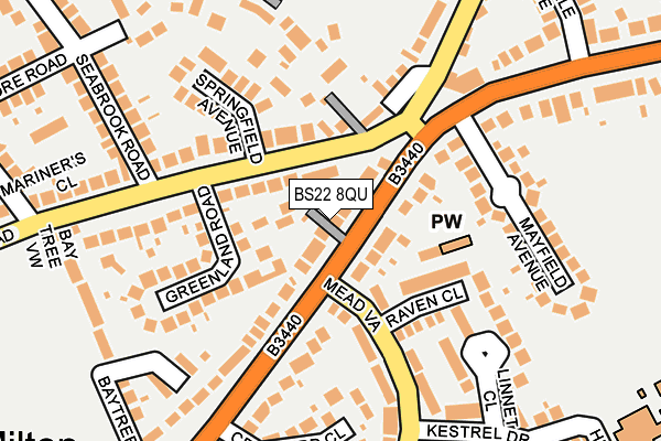 BS22 8QU map - OS OpenMap – Local (Ordnance Survey)