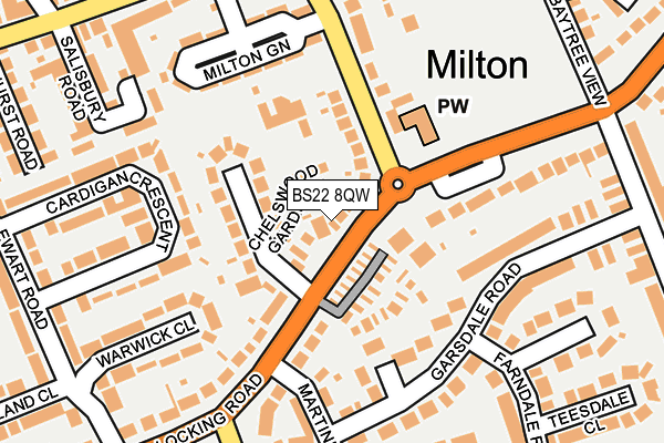 BS22 8QW map - OS OpenMap – Local (Ordnance Survey)