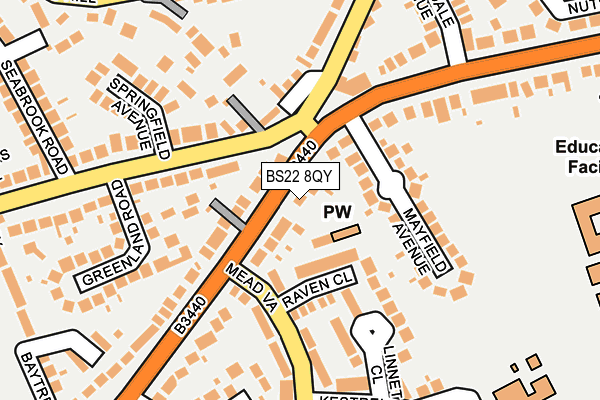 BS22 8QY map - OS OpenMap – Local (Ordnance Survey)