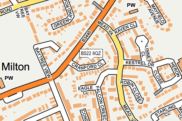 BS22 8QZ map - OS OpenMap – Local (Ordnance Survey)