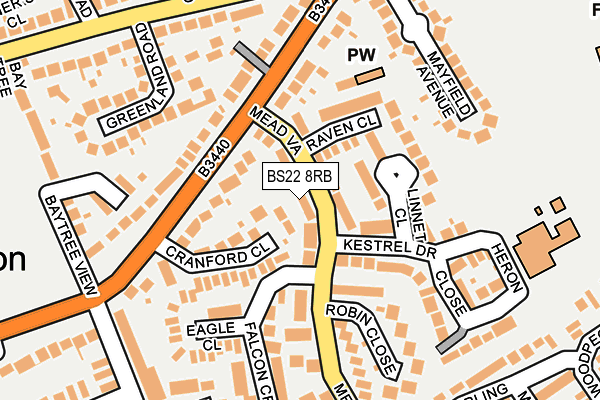 BS22 8RB map - OS OpenMap – Local (Ordnance Survey)