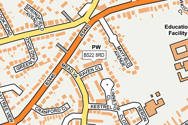 BS22 8RD map - OS OpenMap – Local (Ordnance Survey)