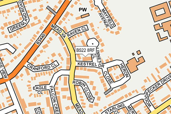 BS22 8RF map - OS OpenMap – Local (Ordnance Survey)