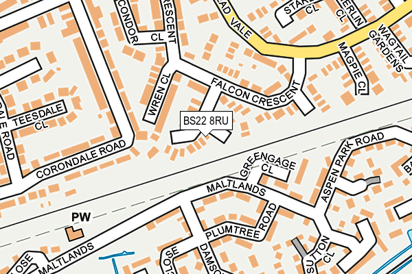 BS22 8RU map - OS OpenMap – Local (Ordnance Survey)