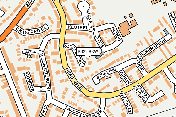 BS22 8RW map - OS OpenMap – Local (Ordnance Survey)