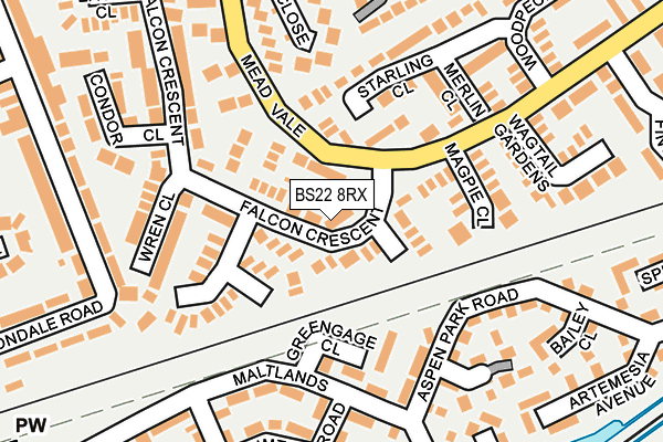 BS22 8RX map - OS OpenMap – Local (Ordnance Survey)