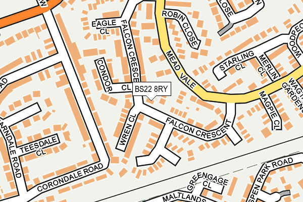 BS22 8RY map - OS OpenMap – Local (Ordnance Survey)