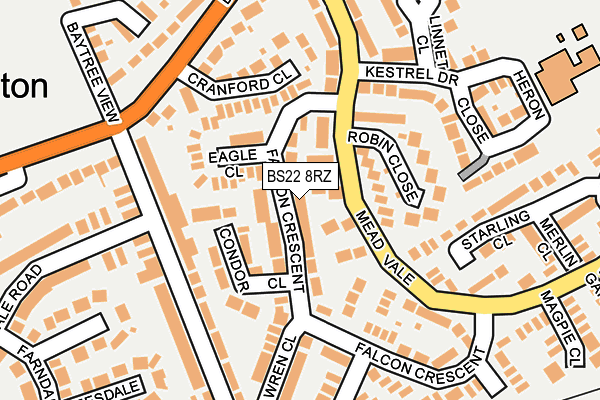 BS22 8RZ map - OS OpenMap – Local (Ordnance Survey)
