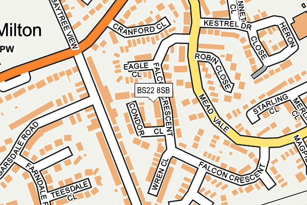 BS22 8SB map - OS OpenMap – Local (Ordnance Survey)