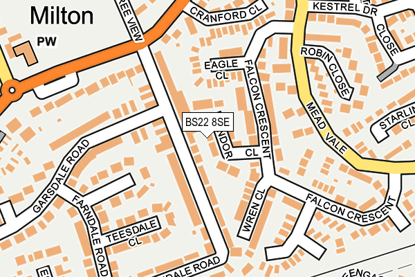 BS22 8SE map - OS OpenMap – Local (Ordnance Survey)