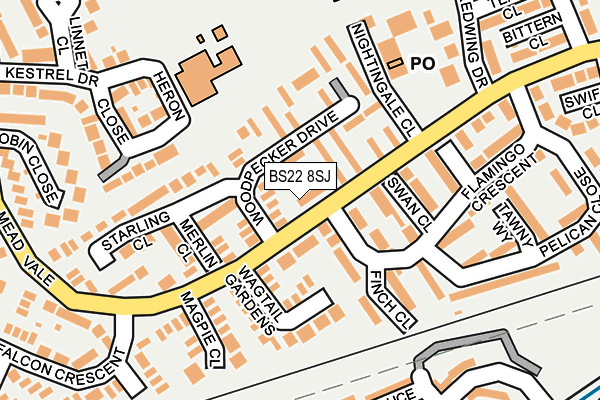 BS22 8SJ map - OS OpenMap – Local (Ordnance Survey)