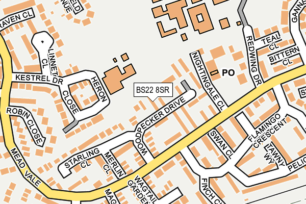 BS22 8SR map - OS OpenMap – Local (Ordnance Survey)