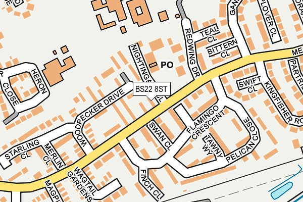 BS22 8ST map - OS OpenMap – Local (Ordnance Survey)
