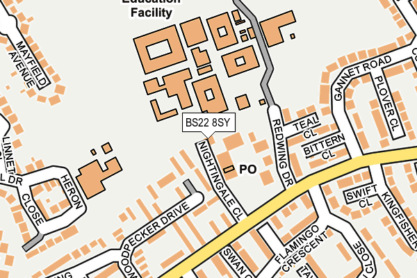 BS22 8SY map - OS OpenMap – Local (Ordnance Survey)