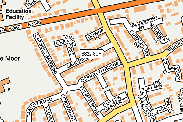 BS22 8UH map - OS OpenMap – Local (Ordnance Survey)