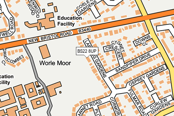 BS22 8UP map - OS OpenMap – Local (Ordnance Survey)